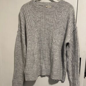 Gray Cable Knit Sweater